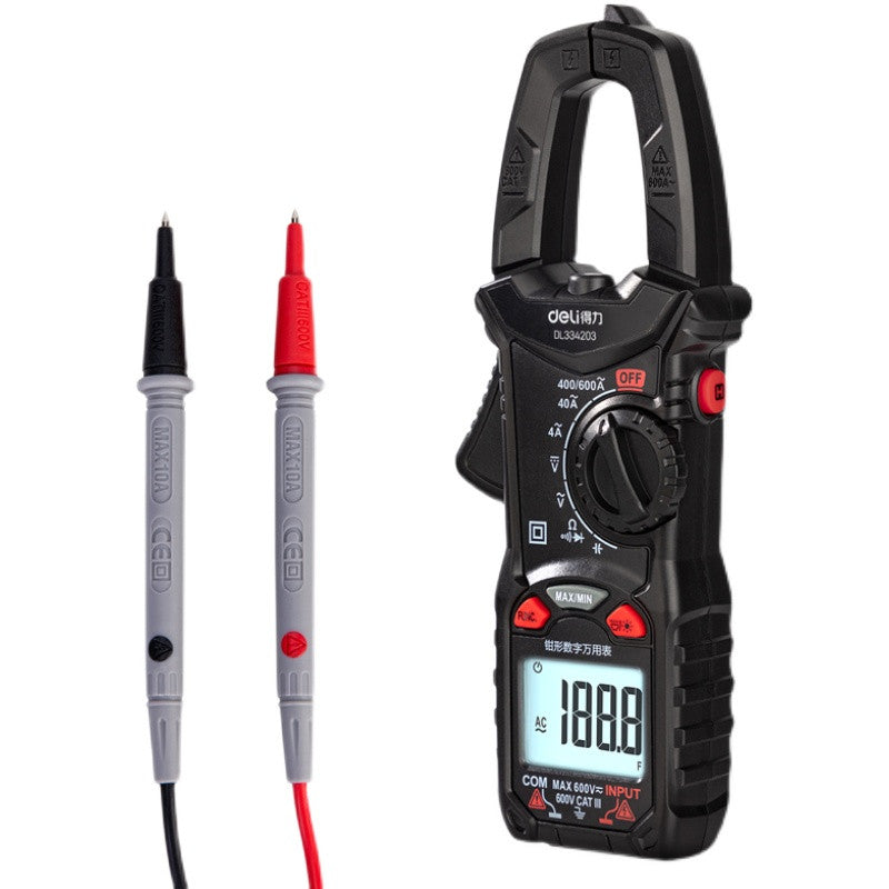 Multimètre numérique à pince 3 3/4 position CAT III 600V - delitools