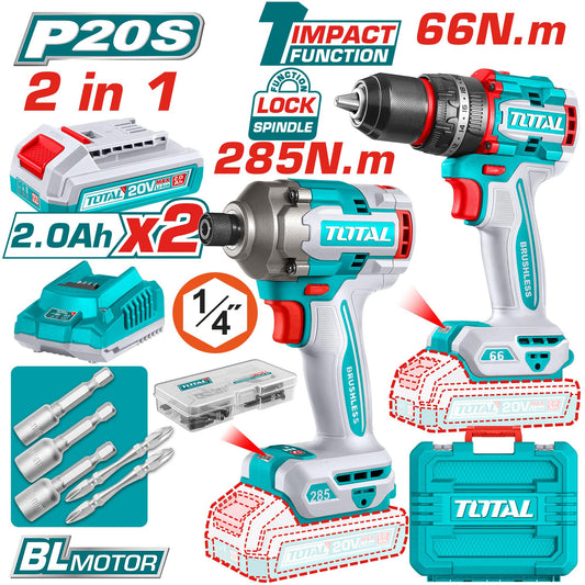 Kit combo visseuse 66N.m + visseuse a choc 285N.m