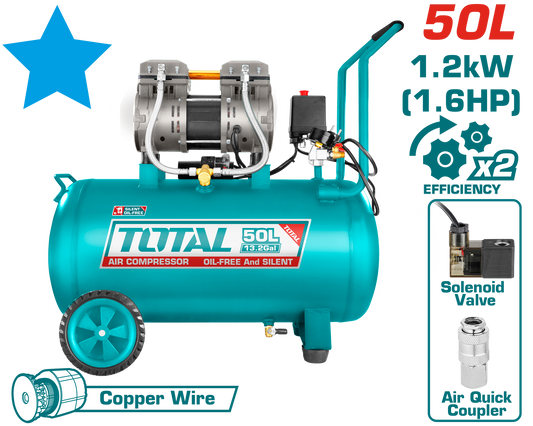 Compresseur d'air silencieux 50L