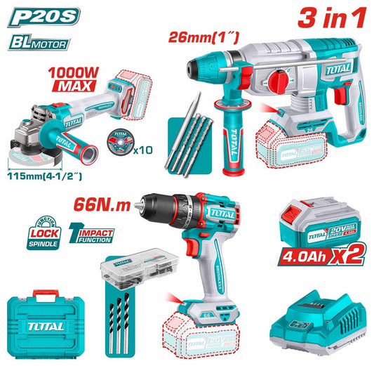 Kit Combo PRO 3 Pièces Li-ion - Totaltools