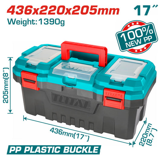 Boîte à outils en plastique de 17 pouces