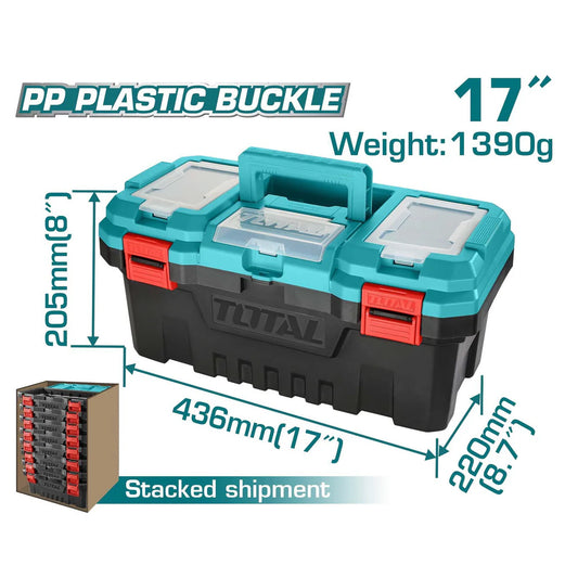 Boîte à outils en plastique de 17 pouces