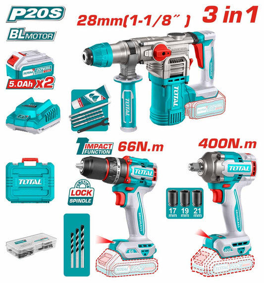 Kit 3en1 20V 5Ah - TotalTools
